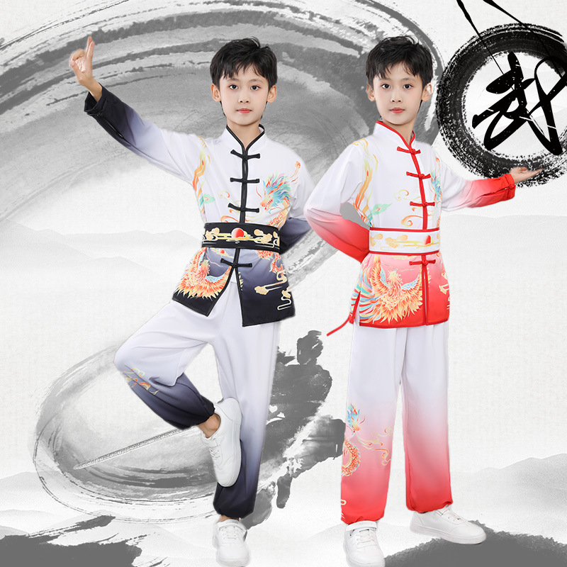 现货中国传统青少年武术表演服考级练功服宽松舒适太极拳训练