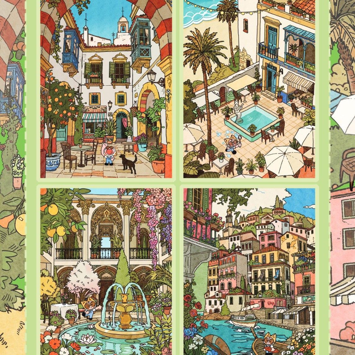 甜菜2.0夏日漫游系列造景贴纸彩色庭院威尼小镇高难度微缩场景3D立体小屋贴画手帐儿童玩具女孩元旦新年礼物