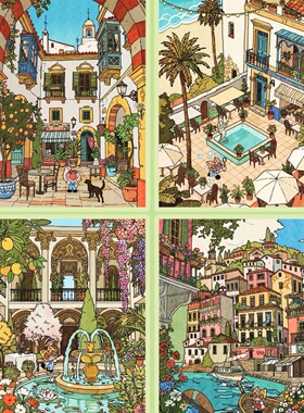 甜菜2.0夏日漫游系列造景贴纸彩色庭院威尼小镇高难度微缩场景3D立体小屋贴画手帐儿童玩具女孩元旦新年礼物