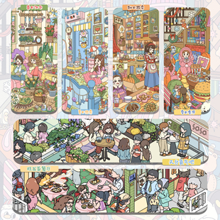 森语森想10.0四季系列造景贴纸春光阳台夏日闺房微缩场景3D立体小屋贴画高难度手工diy玩具女孩打发时间