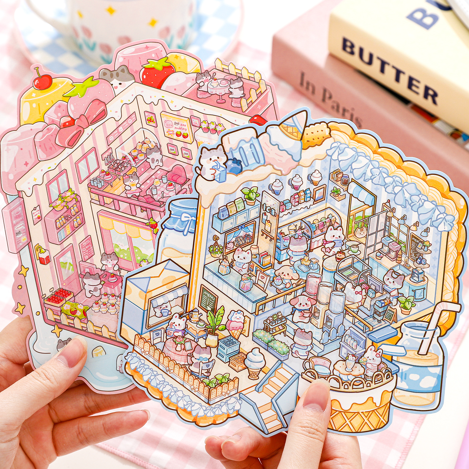 造景贴纸大尺寸动物园小班小镇