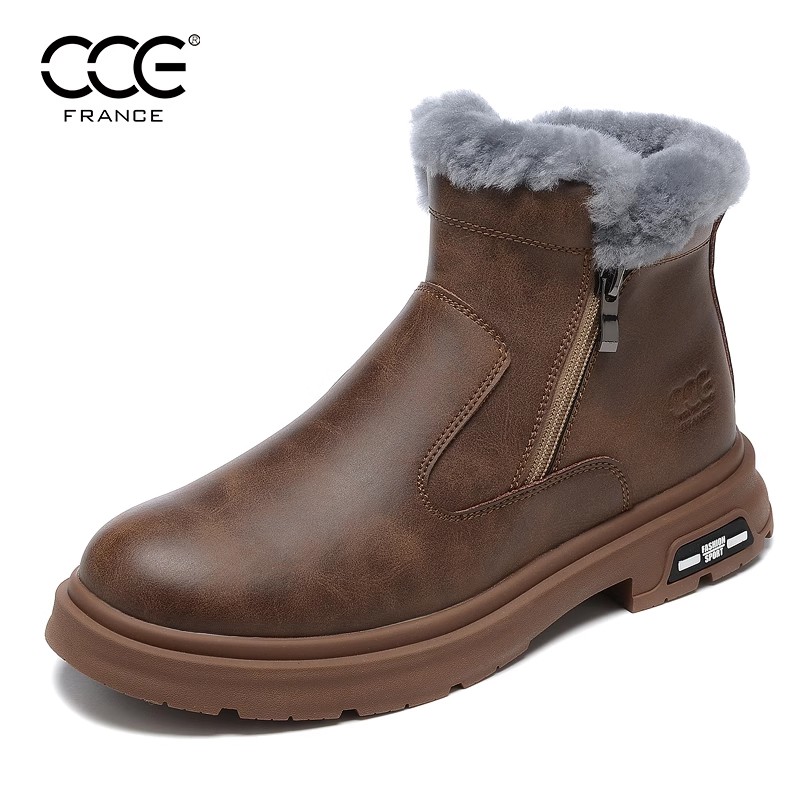 CCE英伦羊皮毛一体马丁靴男