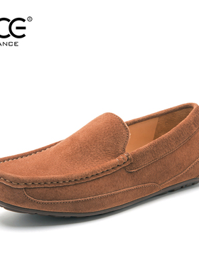 CCE男鞋大码一脚蹬豆豆鞋男女同款手工软底开车鞋休闲皮鞋2382