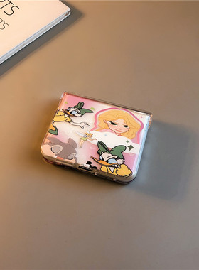 唐老鸭发公主适用华为purax手机壳pocket2小米mixflip硬novaflips三星zflip764卡通p50光面oppofindn3n2女w25