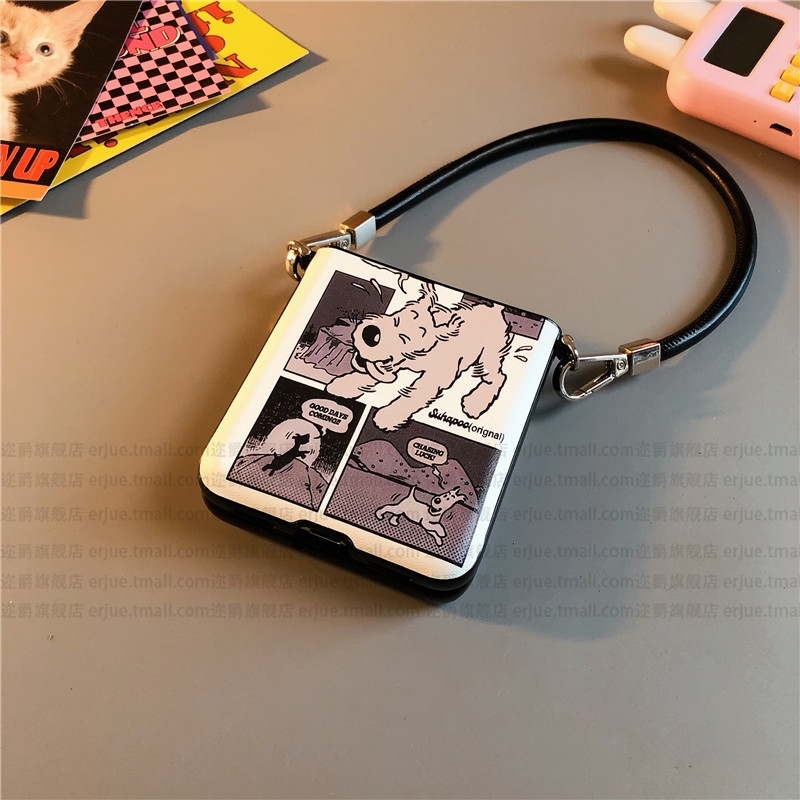 英文狗适用华为pocket2手机壳purax皮nova三星zflip7 5 6卡p50通vivox flip硬oppofindn3n2女w24荣耀v小米mix