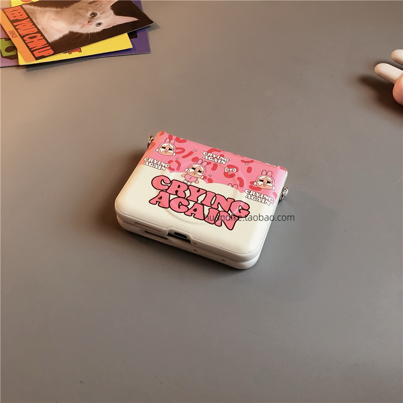 豹纹哭娃磁吸适用小米mixflip2华为purax手机壳pocket2硬novaflip荣耀v三星zflip76450卡通女oppofindn3n2