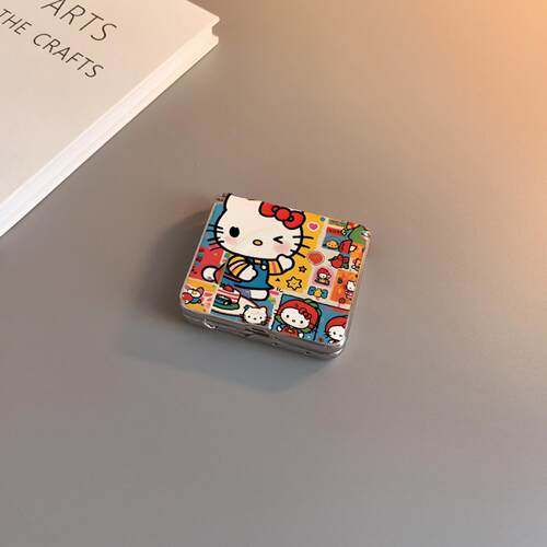 格子中轴磁吸适用华为purax手机壳硬pocket2磨砂小米mixflip可爱nova荣耀vflip2三星zflip7564卡通女p50