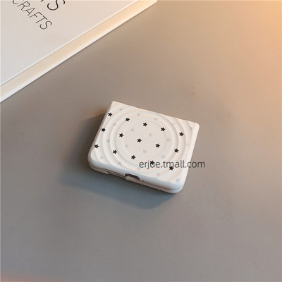 白底黑星星磁吸适用小米mixflip2华为purax手机壳pocket2磨砂可爱荣耀vflip三星zflip7564卡通女oppofindn3