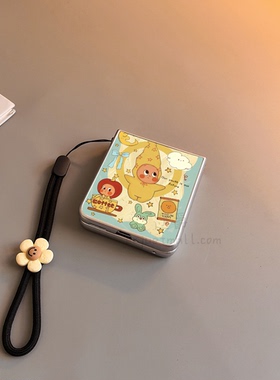 月亮星星人适用小米mixflip华为purax手机壳pocket2硬nova flip三星zflip764卡通荣耀v磨砂oppofindn3n2女w25