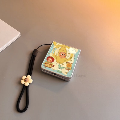 月亮星星人适用小米mixflip华为purax手机壳pocket2硬nova flip三星zflip764卡通荣耀v磨砂oppofindn3n2女w25