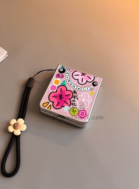 粉底有钱花适用华为purax手机壳pocket2小米mixflip硬novaflips三星zflip764卡通p50磨砂oppofindn3n2女w25