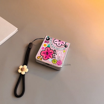 粉底有钱花适用华为purax手机壳pocket2小米mixflip硬novaflips三星zflip764卡通p50磨砂oppofindn3n2女w25