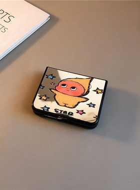 镜子星星人适用华为purax手机壳pocket2小米mixflip硬novaflips三星zflip764卡通p50光面oppofindn3n2女w25