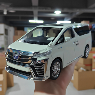 丰田威尔法合金车模仿真车白色商务车1比18精美高档收藏摆件礼物