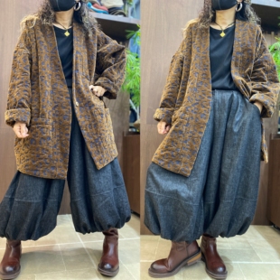 复古风豹纹印花风衣女中长款宽松开衫外套洋气长袖