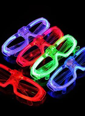 音乐节活动装扮电子闪光眼镜批发气氛道具蹦迪KTV百叶窗Led演唱会