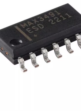 全新MAX3491ESD+T SOIC-14 3.3V 10Mbps真RS-485RS-422收发器芯片