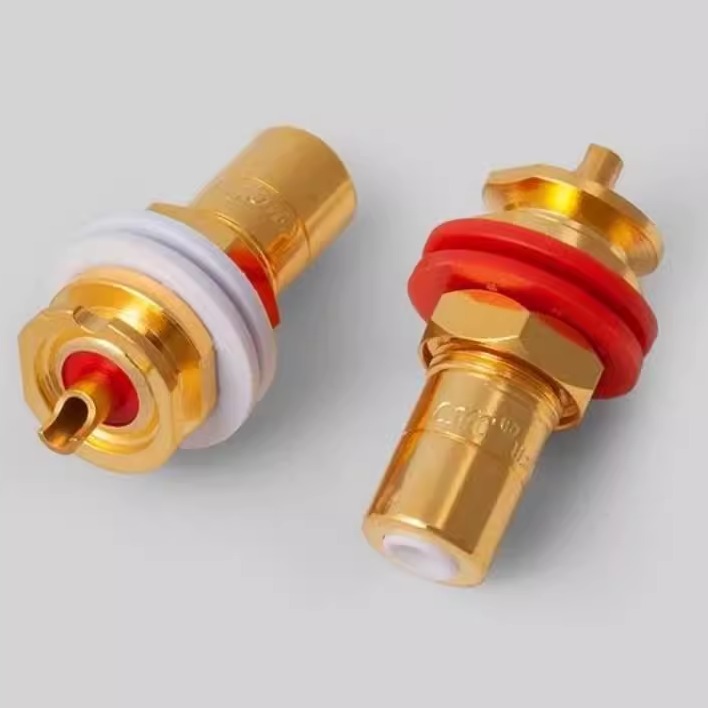 全新 美国CMC 816u 无氧铜镀金发烧音频 RCA莲花母插座刻字版