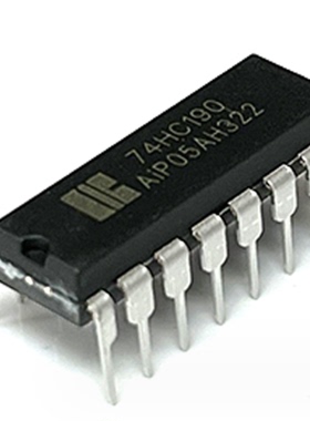 中微爱芯AiP74HC190替CD74HC190E 异步置数BCD加减计数器 DIP16