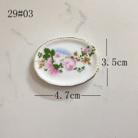 Miniature food play scene model dollhouse accessories display kitchen mini ceramic plates and plates can be used as fridge magnets thumbnail 2