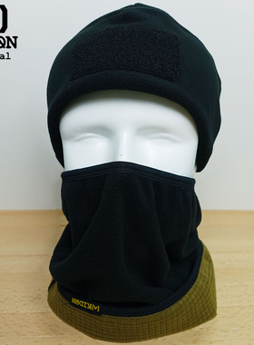 美国KIDON双面抓绒保暖抓绒帽RNG迷彩摇粒绒方格绒面围脖户外