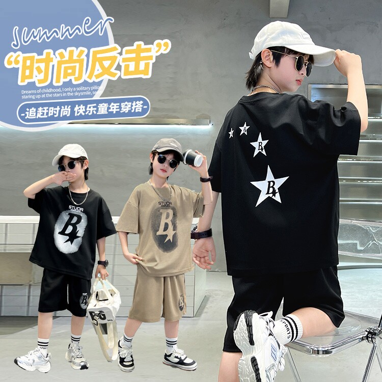 男童夏装短袖套装运动休闲两件套图片