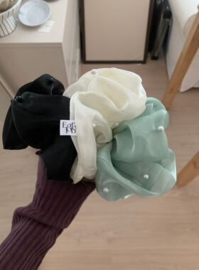 东大门欧尼earlobe正品发圈韩国东大门进口新款发圈女真丝珍珠