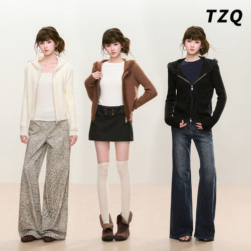 复古可爱小熊毛衣外套