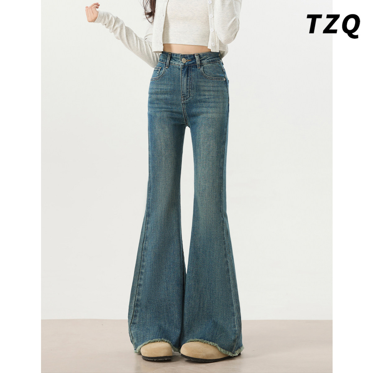 复古微喇牛仔裤女2025秋季款