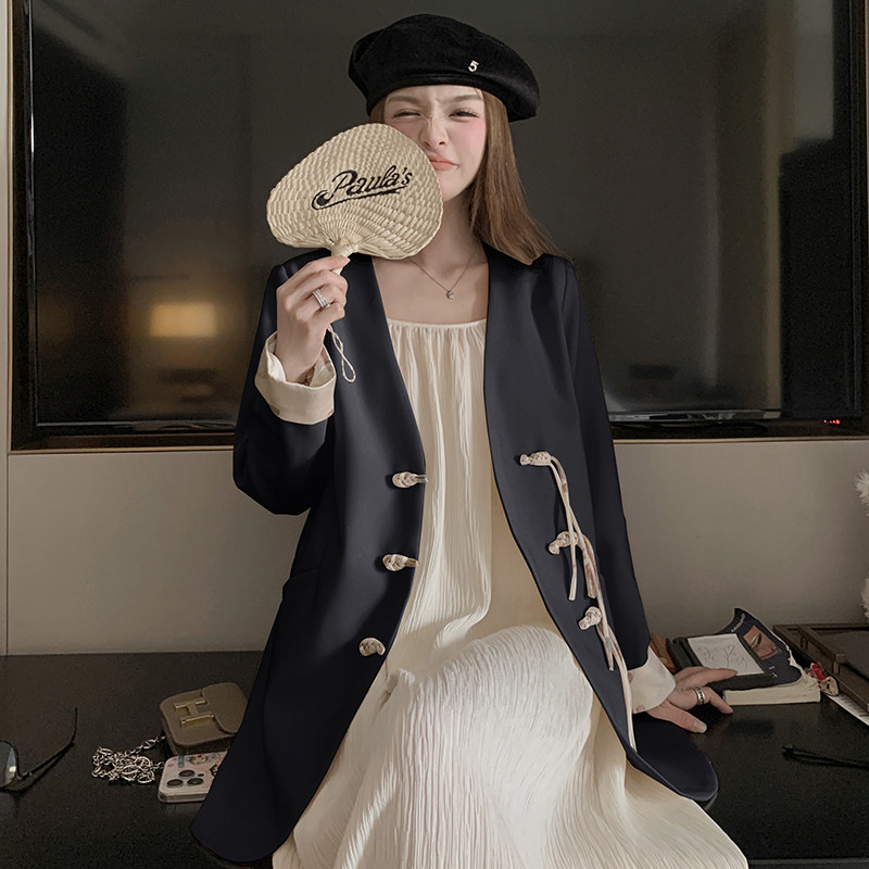 2026年春款现货新中式氛围感西装外套2色入1021P125-K178，女装西装，唛多