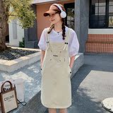 可爱减龄休闲工装背带裙女夏2024新款小个子法式桔梗小众，女装连衣裙，唛多