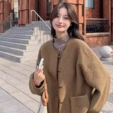 2025冬季麂皮翻毛皮短外套2色入#3127-P165-K248，女装短外套，唛多