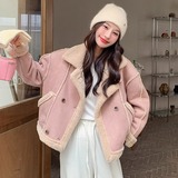 2025冬季新款现货加厚麂皮绒皮毛一体2色入#3129-P170-K258，女装皮草，唛多