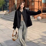 2025秋季新款麂皮翻毛皮短外套2色入#3127-P165-K248，女装短外套，唛多