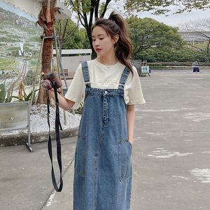 设计感牛仔背带裙女2023春夏新款韩版学院风小个子吊带连衣裙子薄图片
