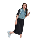 夏季现货现货数据好假两件牛仔连衣裙2色入#3071-P105-K158，女装连衣裙，唛多