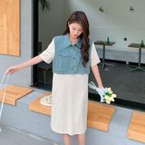 夏季现货现货数据好假两件牛仔连衣裙2色入#3071-P105-K158，女装连衣裙，唛多