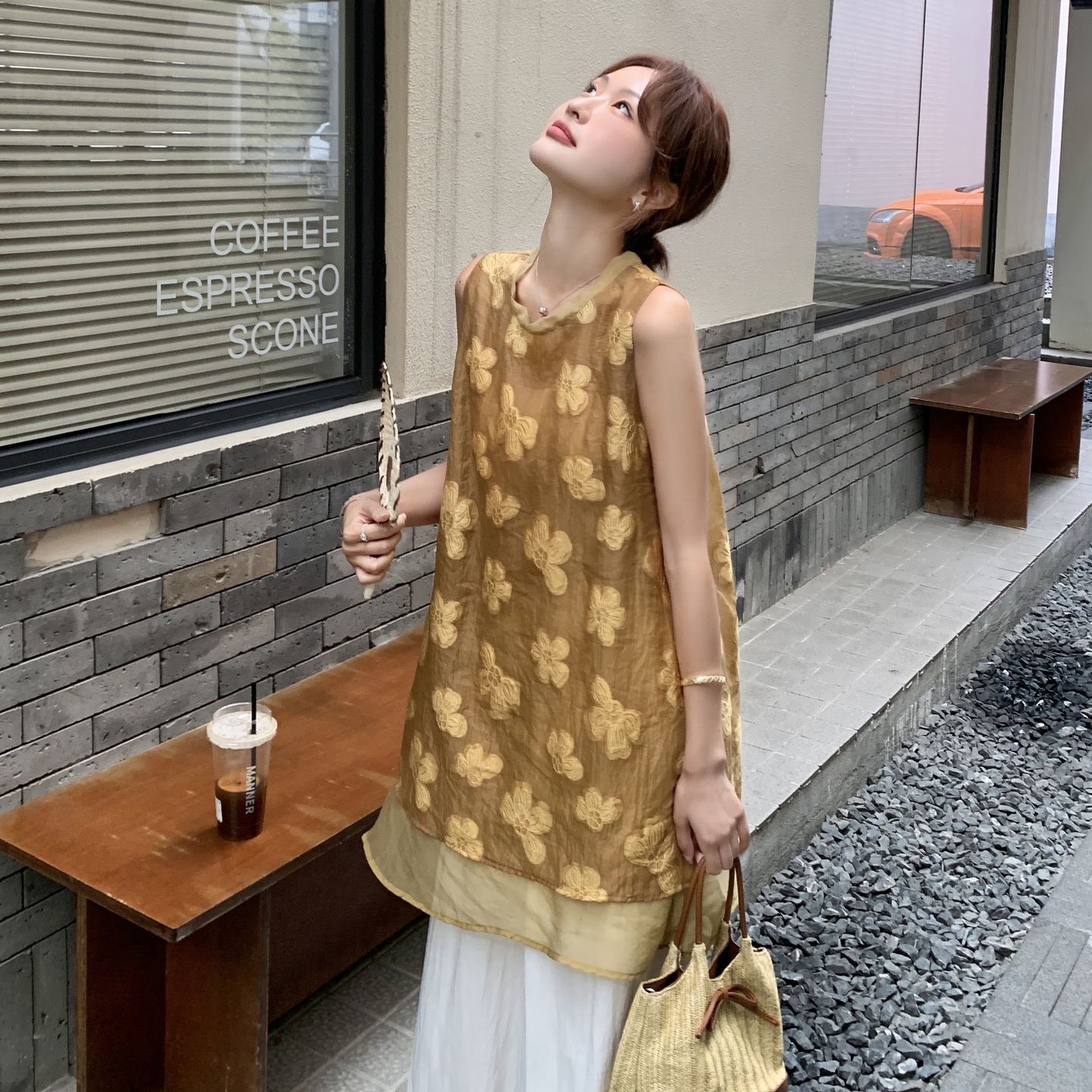 今年流行复古提花无袖背心阔腿裤两件套女2025夏季新款慵懒风气质，商品下架区商品下架区，唛多