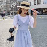 2025夏季连衣裙现货蓝色条纹背心裙#3036-P105/K158-，女装连衣裙，唛多