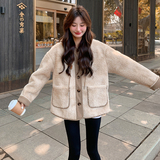 2025冬简约甜美帽子可拆卸韩系百搭皮毛一体外套#1135-P185-K278，女装皮草，唛多