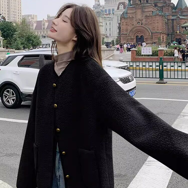 2025冬季麂皮翻毛皮短外套2色入#3127-P165-K248,女装短外套,唛多