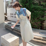 2026年夏季现货气质显高拼接长裙3083p105k158，女装连衣裙，唛多