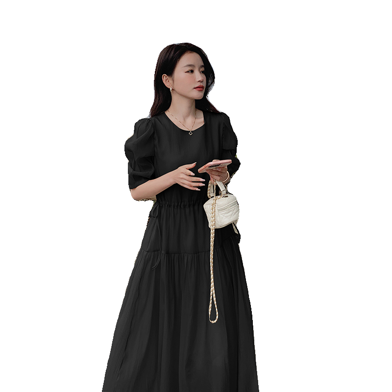 茶歇法式减龄连衣裙女2023夏季新款法式温柔风质感高级感初恋长裙,女装连衣裙,唛多