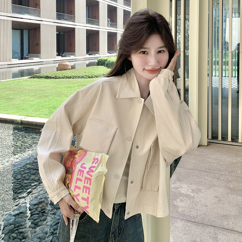 2025春款经典皮衣手感好单色#2509-P145-K218,女装短外套,唛多