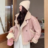 2025冬季新款现货加厚麂皮绒皮毛一体2色入#3129-P170-K258，女装皮草，唛多