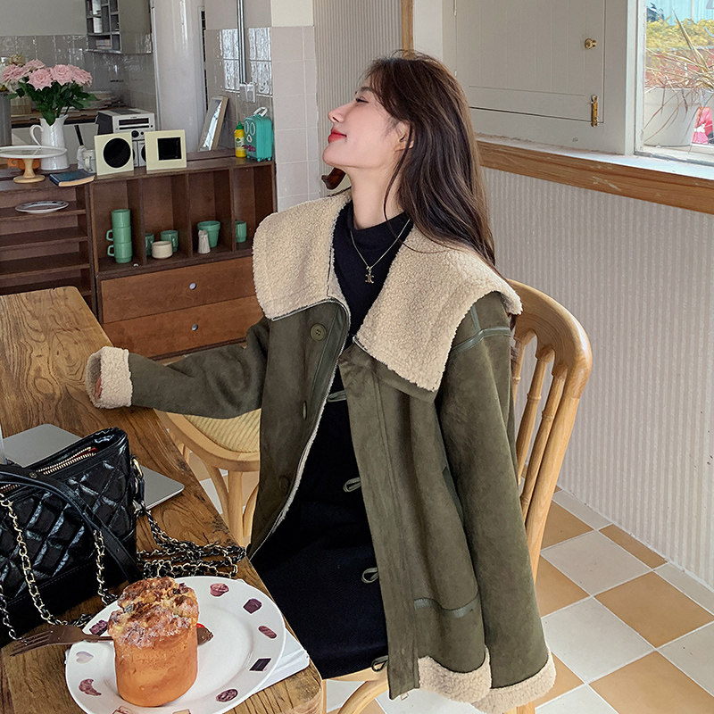 2025冬款现货数据好大翻领皮毛一体2色入#3130-P170-K258,女装皮草,唛多