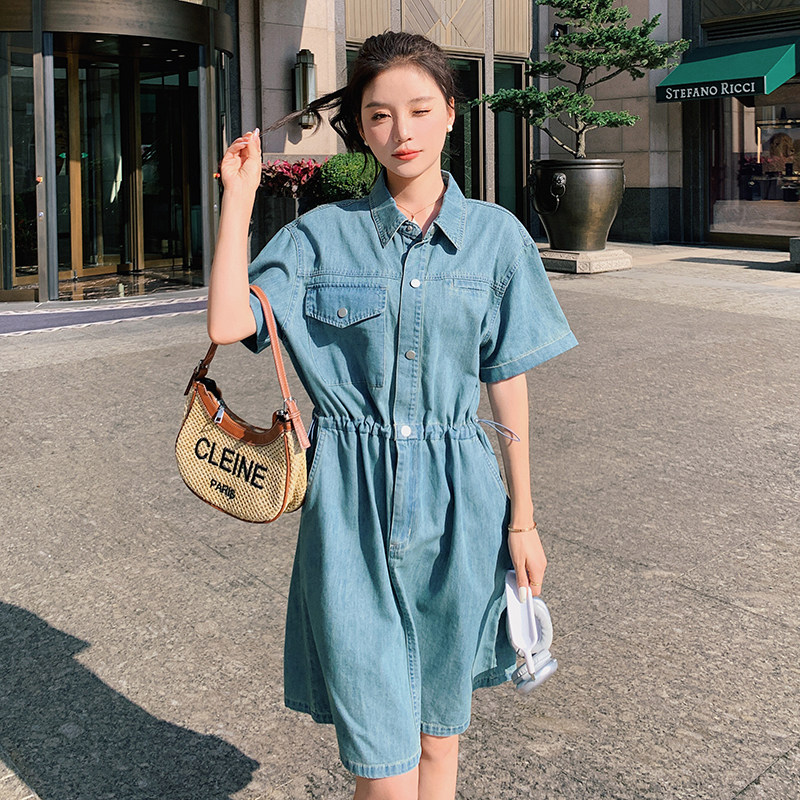 2026年夏款现货简约时尚牛仔连衣裙3089p115k168,女装连衣裙,唛多