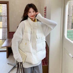 2025冬季新款 现货现货 白色拼接羽绒马甲90绒#25183-P195-K288图片