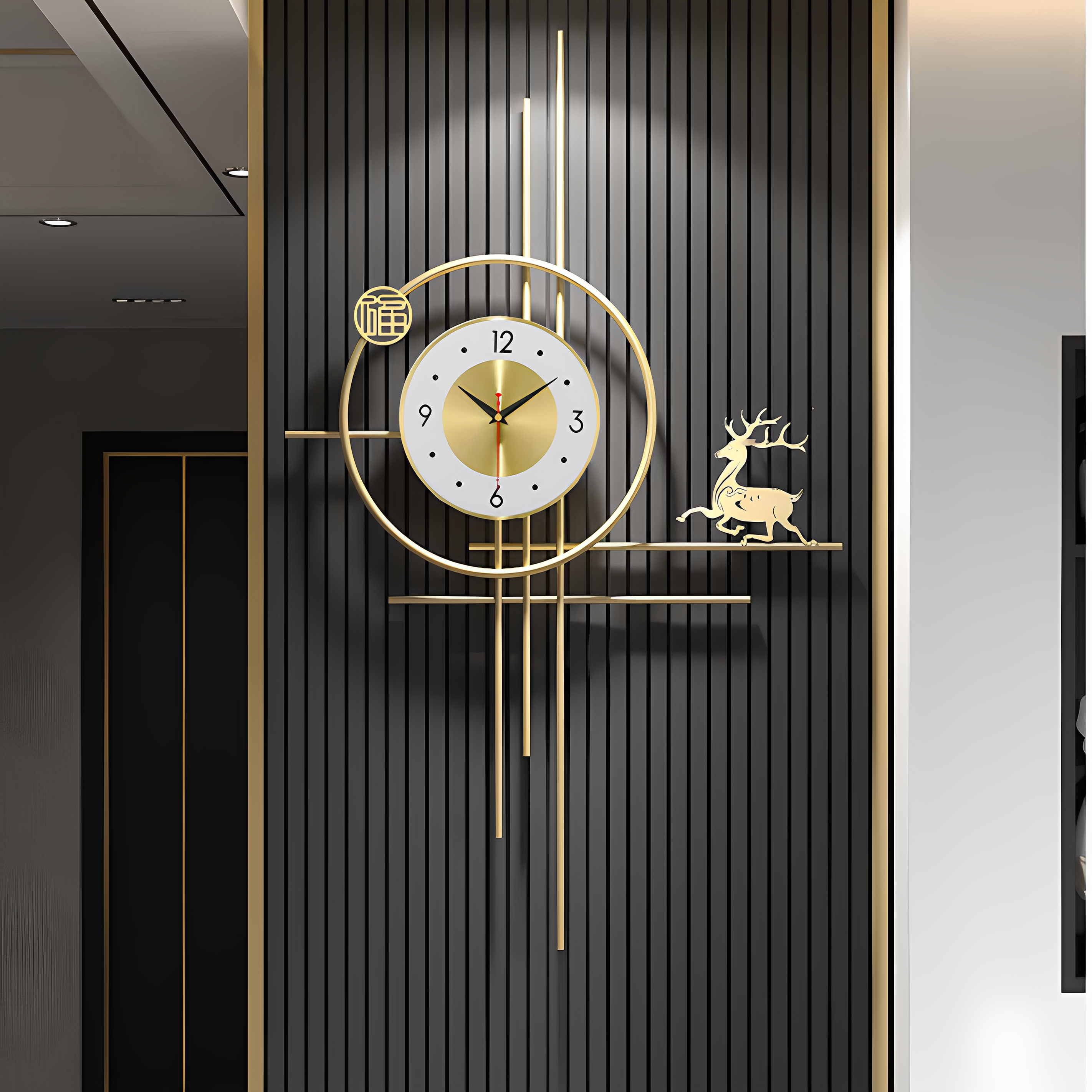 2025年新款带灯客厅装饰挂钟