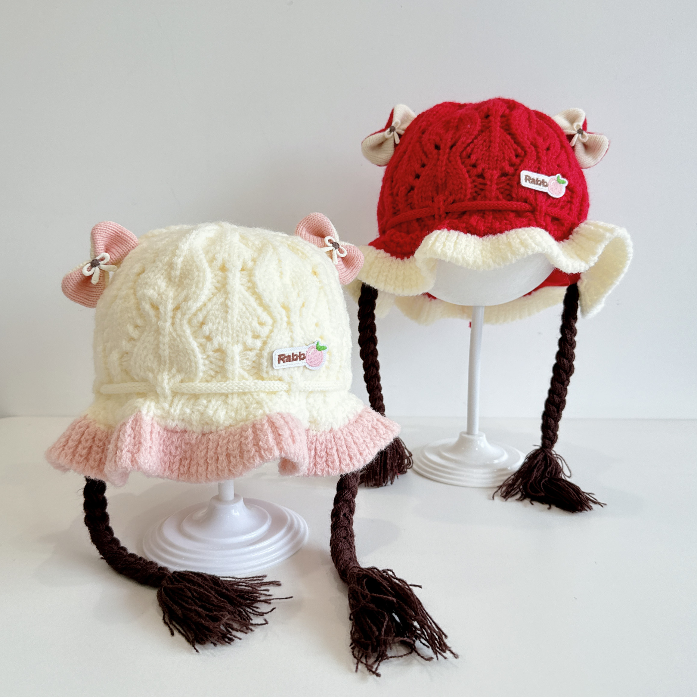 可爱针织护耳帽女秋冬保暖流苏辫子毛线公主帽子可调节显脸小盆帽,童装/婴儿装/亲子装,帽子,淘宝优惠券,粉丝福利购,淘宝优惠卷